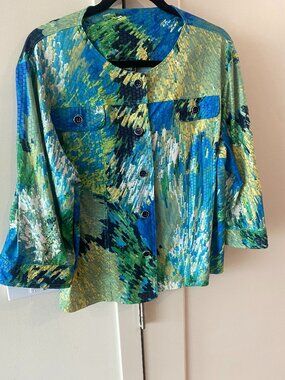 Multi Color Summer Jacket Southern Lady Size 16